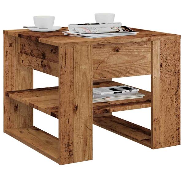 ARDEBO.de - Couchtisch Altholz-Optik 55,5x55x45 cm Holzwerkstoff