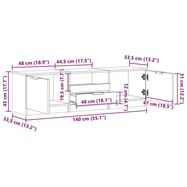 TV-Schrank Artisan-Eiche 150x33,5x45 cm Holzwerkstoff