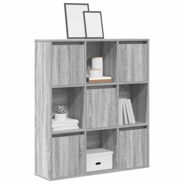 ARDEBO.de - Bücherregal Grau Sonoma 89x24x101,5 cm Holzwerkstoff