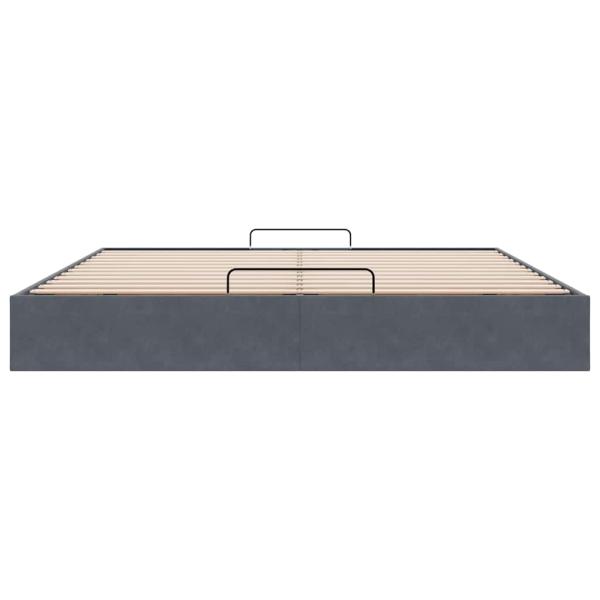 Ottoman-Bett ohne Matratze Dunkelgrau 200x200 cm Samt