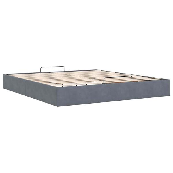 Ottoman-Bett ohne Matratze Dunkelgrau 200x200 cm Samt