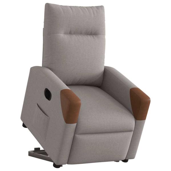 Relaxsessel mit Aufstehhilfe Elektrisch Taupe Stoff