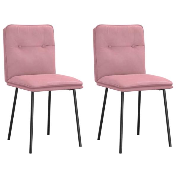 ARDEBO.de - Esszimmerstühle 2 Stk. Rosa Samt