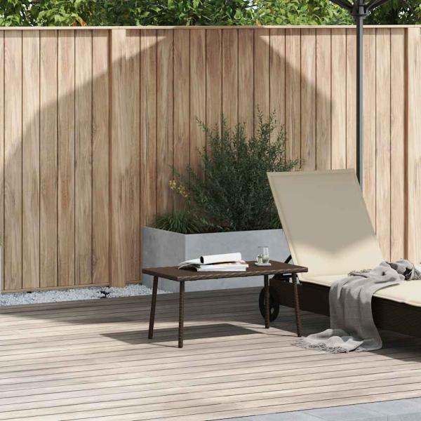 ARDEBO.de - Garten-Couchtisch Rechteckig Braun 80x40x37 cm Poly Rattan