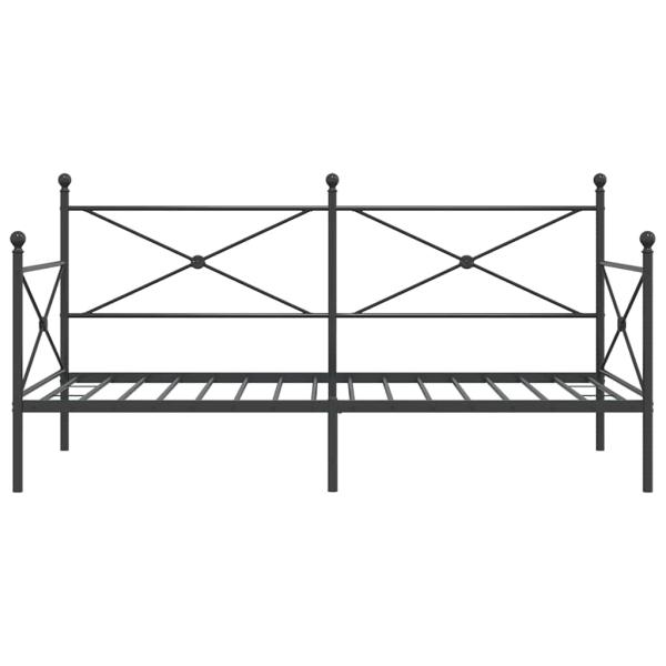 Tagesbett ohne Matratze Schwarz 100x190 cm Stahl