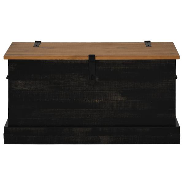 Truhe HALDEN Schwarz 91x48x47 cm Massivholz Kiefer
