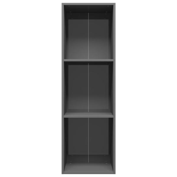 Bücherregal/TV-Schrank Hochglanz-Grau 36x30x114cm Holzwerkstoff