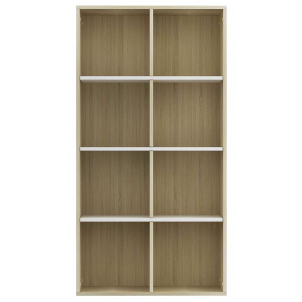 Bücherregal/Sideboard Weiß Sonoma-Eiche 66×30×130 cm