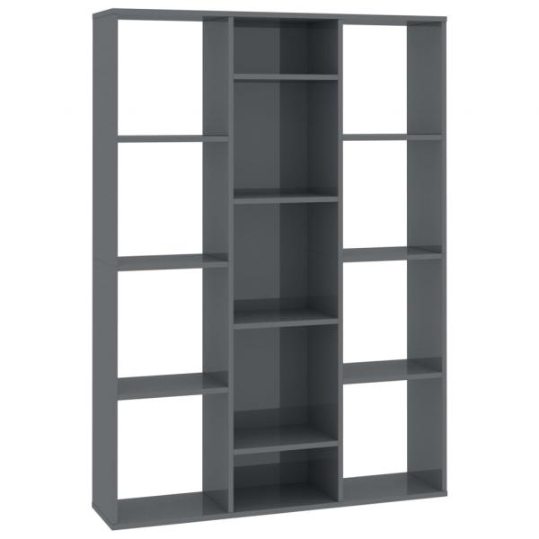 Raumteiler/Bücherregal Hochglanz-Grau 100x24x140 cm