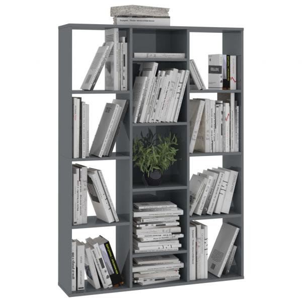 Raumteiler/Bücherregal Hochglanz-Grau 100x24x140 cm