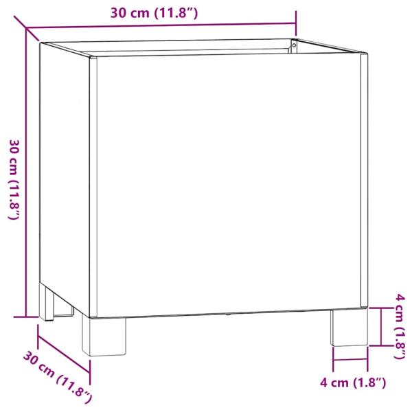 Pflanzkübel mit Beinen Rostig 32x30x33 cm Cortenstahl