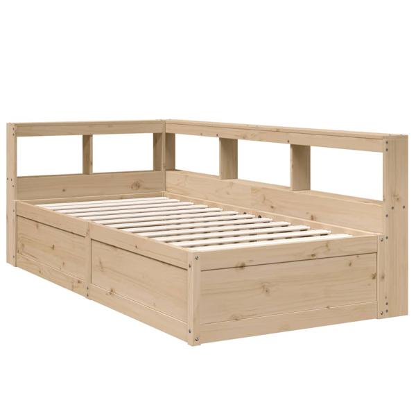 Massivholzbett mit Regal ohne Matratze 90x190 cm Kiefer