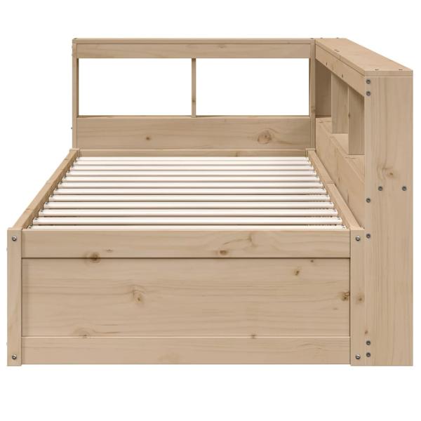 Massivholzbett mit Regal ohne Matratze 90x190 cm Kiefer