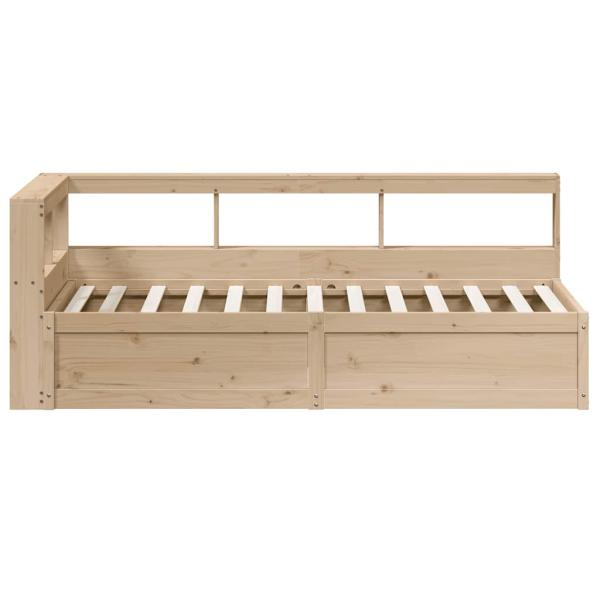 Massivholzbett mit Regal ohne Matratze 90x190 cm Kiefer