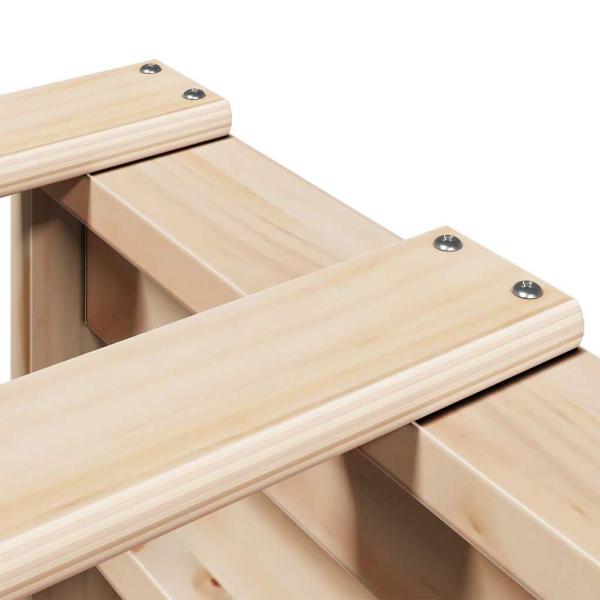 Massivholzbett mit Regal ohne Matratze 200x200 cm Kiefer