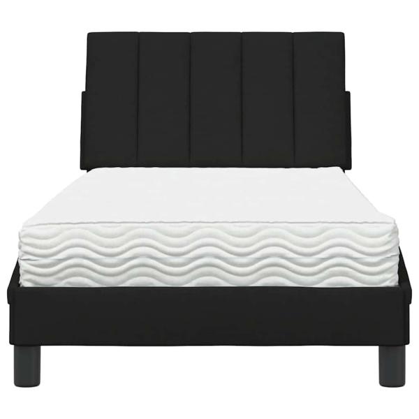 Bett mit Matratze Schwarz 80x200 cm Stoff