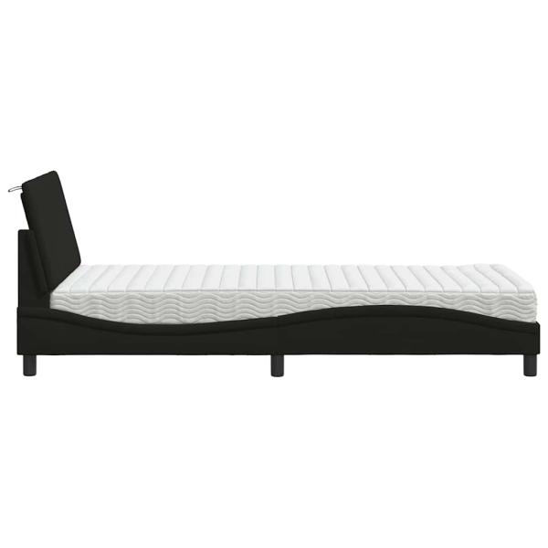 Bett mit Matratze Schwarz 80x200 cm Stoff
