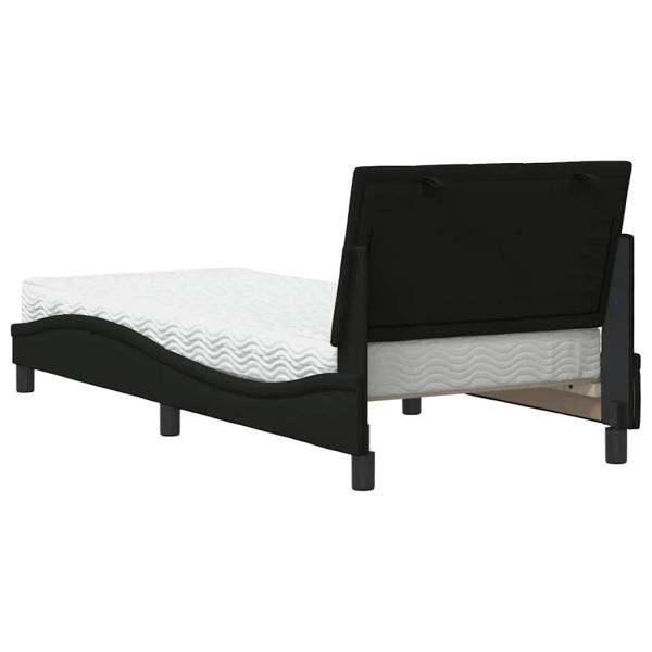 Bett mit Matratze Schwarz 80x200 cm Stoff