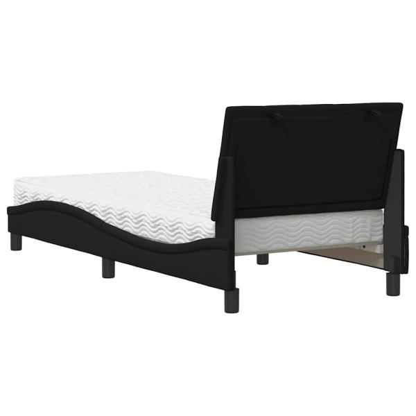 Bett mit Matratze Schwarz 90x190 cm Stoff