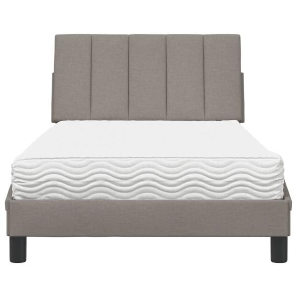 Bett mit Matratze Taupe 100x200 cm Stoff