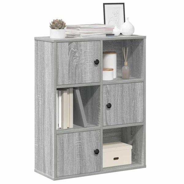 ARDEBO.de - Bücherregal Grau Sonoma 60x24x76,5 cm Holzwerkstoff