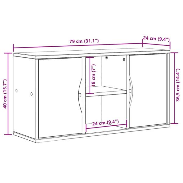 TV-Schrank ODDA 79x24x40,5 cm Massivholz Kiefer