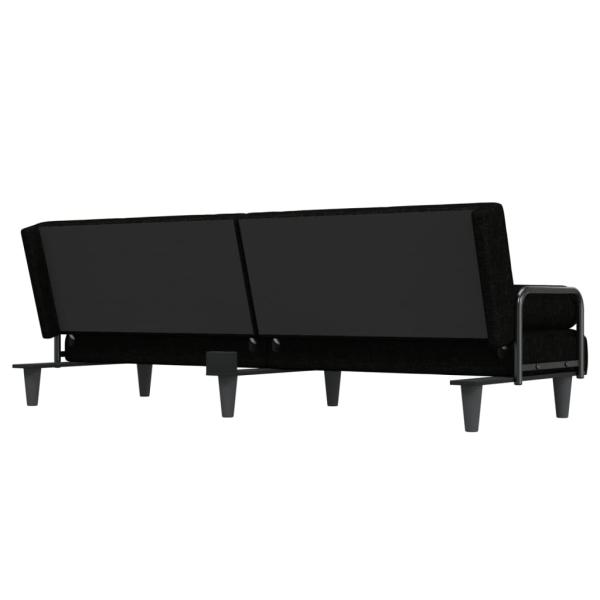 Schlafsofa mit Armlehnen Schwarz Stoff
