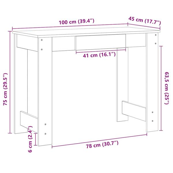 Schreibtisch Artisan-Eiche 100x45x75 cm Holzwerkstoff