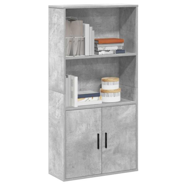 ARDEBO.de - Bücherregal Betongrau 60x24x120 cm Holzwerkstoff