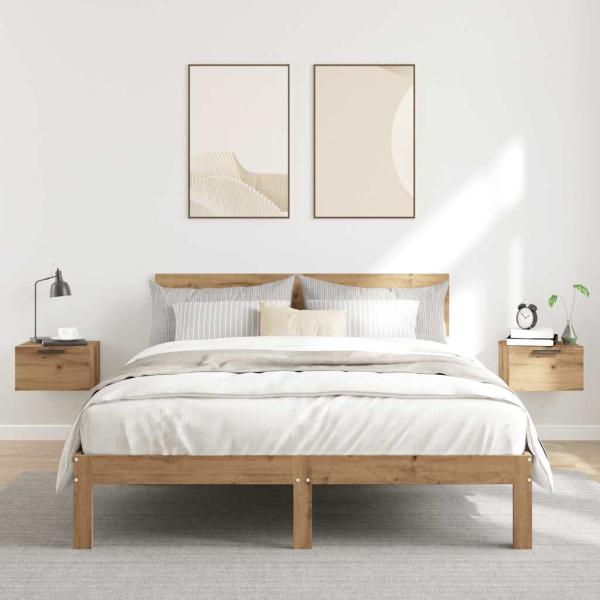 Wand-Nachttische 2 Stk. Artisan-Eiche 34x30x20 cm
