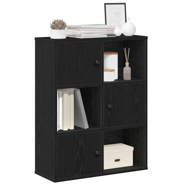 ARDEBO.de - Bücherregal Schwarz Eichen-Optik 60x24x76,5 cm Holzwerkstoff