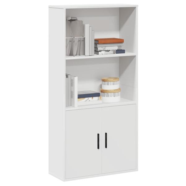 ARDEBO.de - Bücherregal Weiß 60x24x120 cm Holzwerkstoff