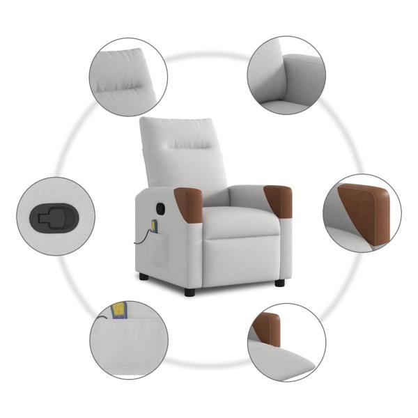 Massagesessel Wolkengrau Stoff