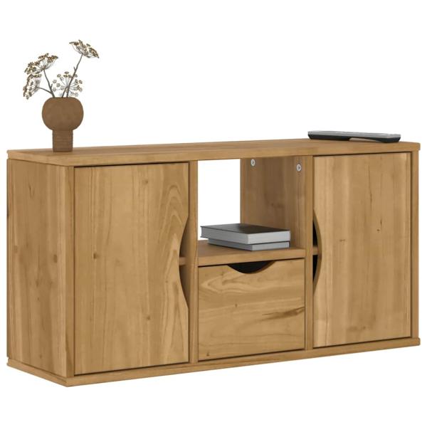 ARDEBO.de - TV-Schrank mit Schublade ODDA 79x24x40,5 cm Massivholz Kiefer