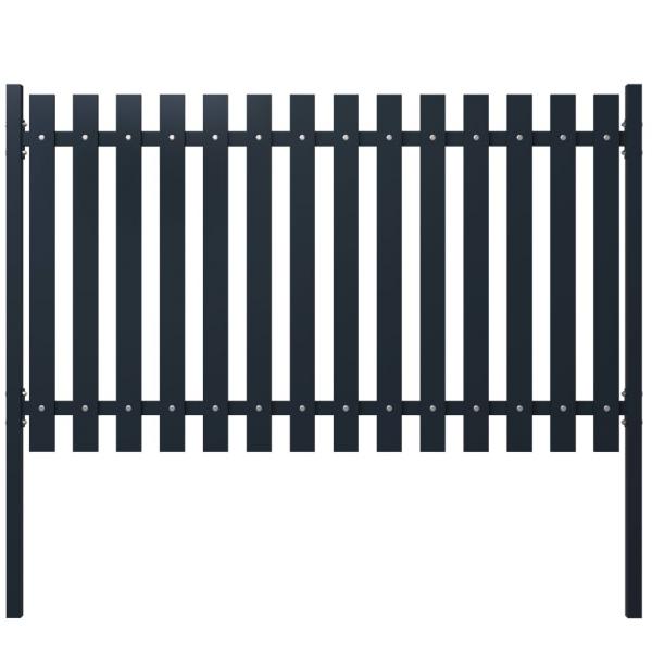 ARDEBO.de - Zaunfeld Anthrazit 174,5x100 cm Pulverbeschichteter Stahl