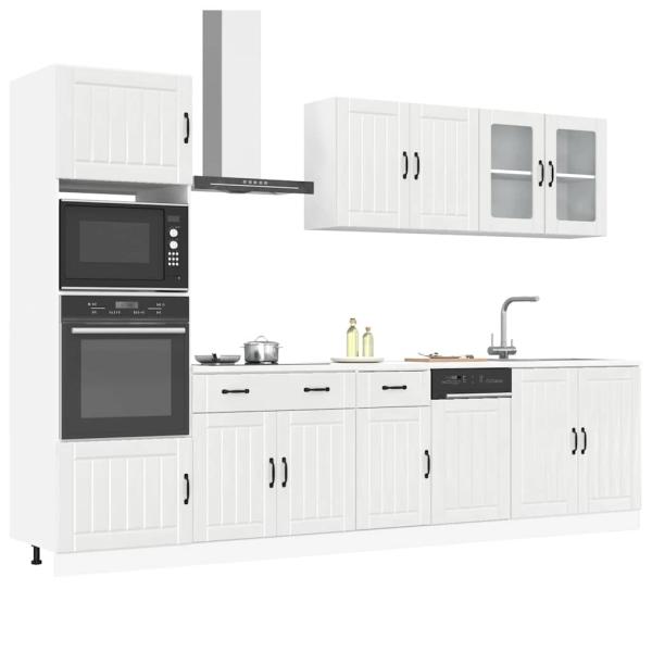 ARDEBO.de - 7-tlg. Küchenschrank-Set Kalmar Hochglanz-Weiß Holzwerkstoff