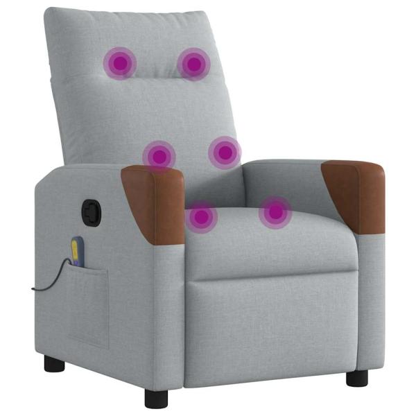 Massagesessel Hellgrau Stoff