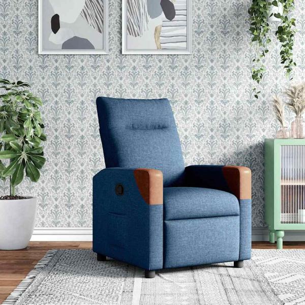 ARDEBO.de - Relaxsessel Blau Stoff