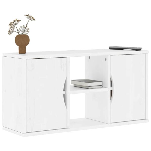 ARDEBO.de - TV-Schrank ODDA Weiß 79x24x40,5 cm Massivholz Kiefer