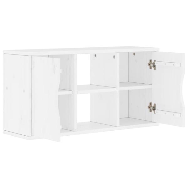 TV-Schrank ODDA Weiß 79x24x40,5 cm Massivholz Kiefer