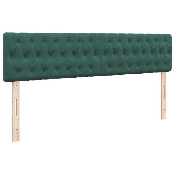 Ottoman-Bett mit Matratze & LEDs Dunkelgrün 160x200 cm Samt