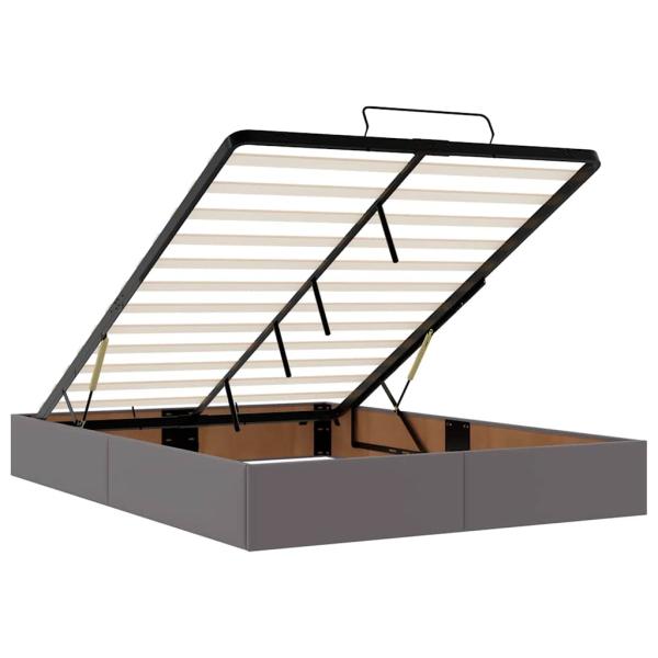 Ottoman-Bett mit Matratze Grau 140x200 cm Kunstleder