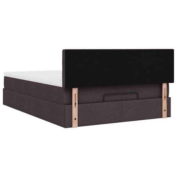 Ottoman-Bett mit Matratze Dunkelbraun 140x200 cm Stoff