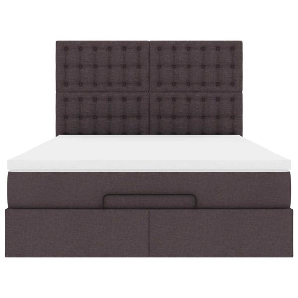 Ottoman-Bett mit Matratze Dunkelbraun 140x200 cm Stoff