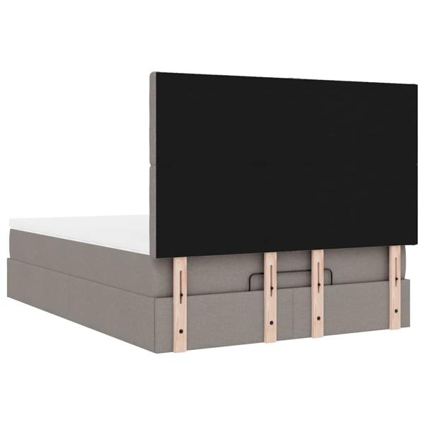 Ottoman-Bett mit Matratze & LEDs Taupe 140x200 cm Stoff