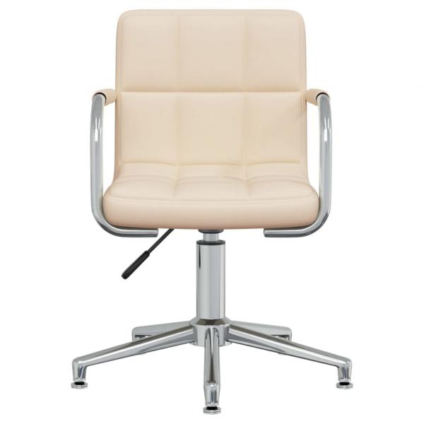 Bürostuhl Drehbar Creme Stoff