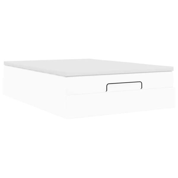 Ottoman-Bett mit Matratze Weiß 140x200 cm Kunstleder