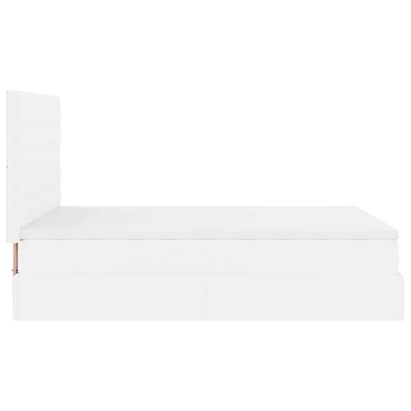 Ottoman-Bett mit Matratze Weiß 140x200 cm Kunstleder