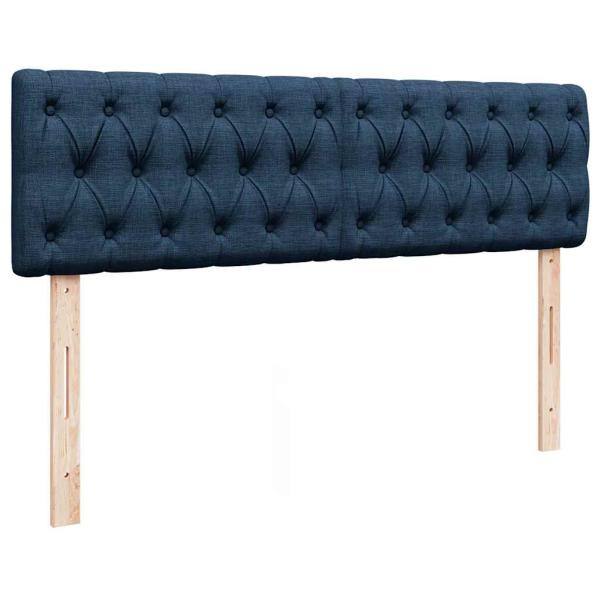Ottoman-Bett mit Matratze & LEDs Blau 140x200 cm Stoff