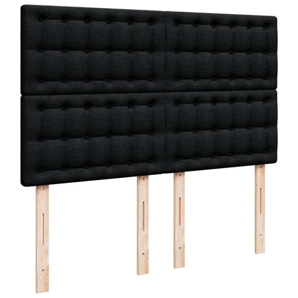 Ottoman-Bett mit Matratze Schwarz 140x200 cm Stoff